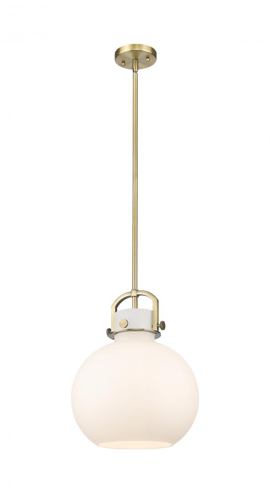 Newton Sphere - 1 Light - 12 inch - Brushed Brass - Stem Hung - Mini Pendant
