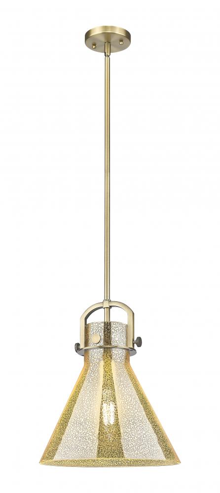 Newton Cone - 1 Light - 12 inch - Brushed Brass - Mini Pendant