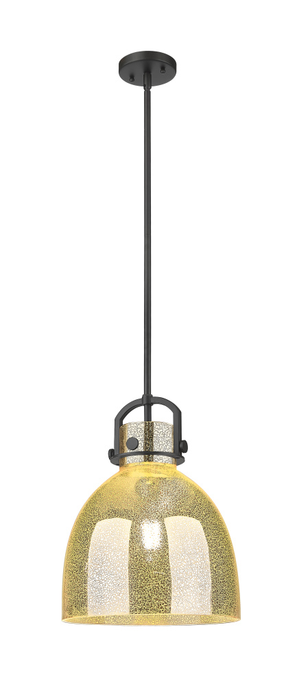 Newton Bell - 1 Light - 12 inch - Matte Black - Mini Pendant