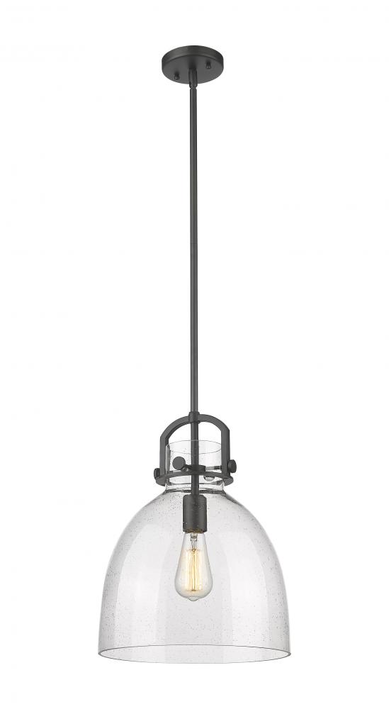Newton Bell - 1 Light - 12 inch - Matte Black - Mini Pendant