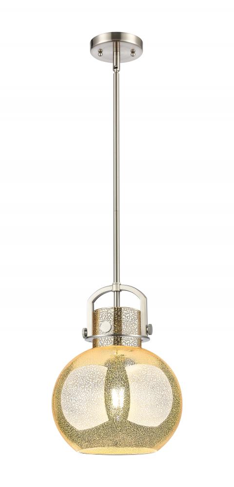 Newton Sphere - 1 Light - 10 inch - Brushed Satin Nickel - Stem Hung - Mini Pendant