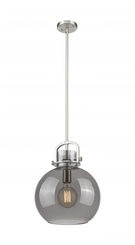 Newton Sphere - 1 Light - 12 inch - Brushed Satin Nickel - Stem Hung - Mini Pendant