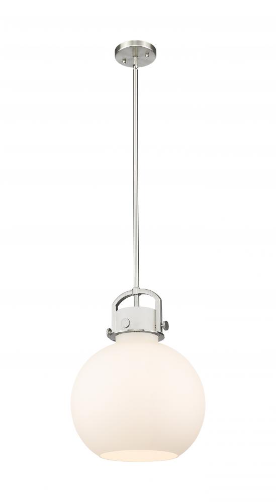 Newton Sphere - 1 Light - 12 inch - Brushed Satin Nickel - Stem Hung - Mini Pendant