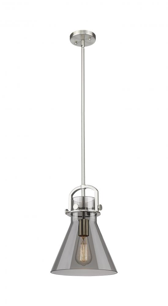 Newton Cone - 1 Light - 10 inch - Satin Nickel - Mini Pendant