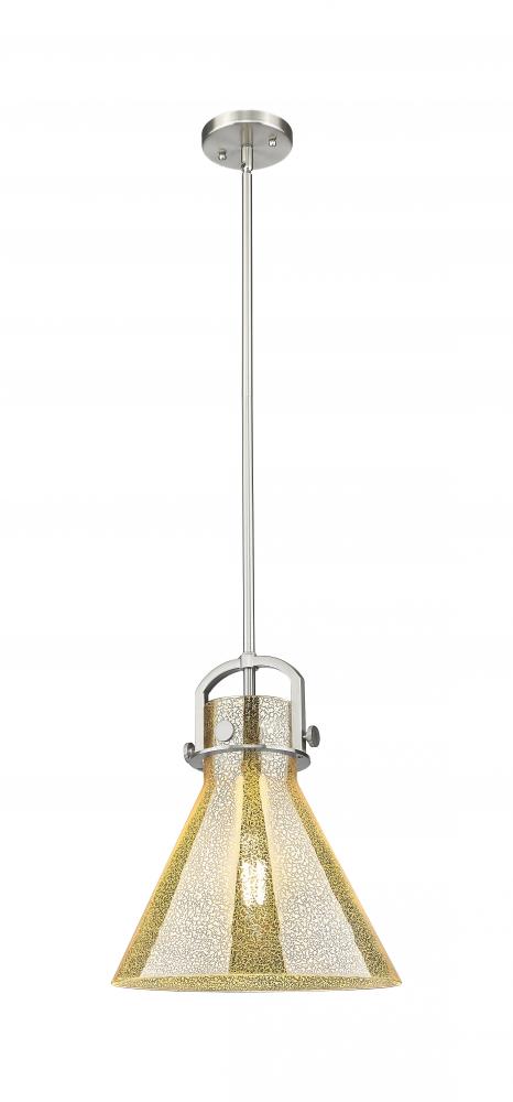 Newton Cone - 1 Light - 12 inch - Satin Nickel - Mini Pendant