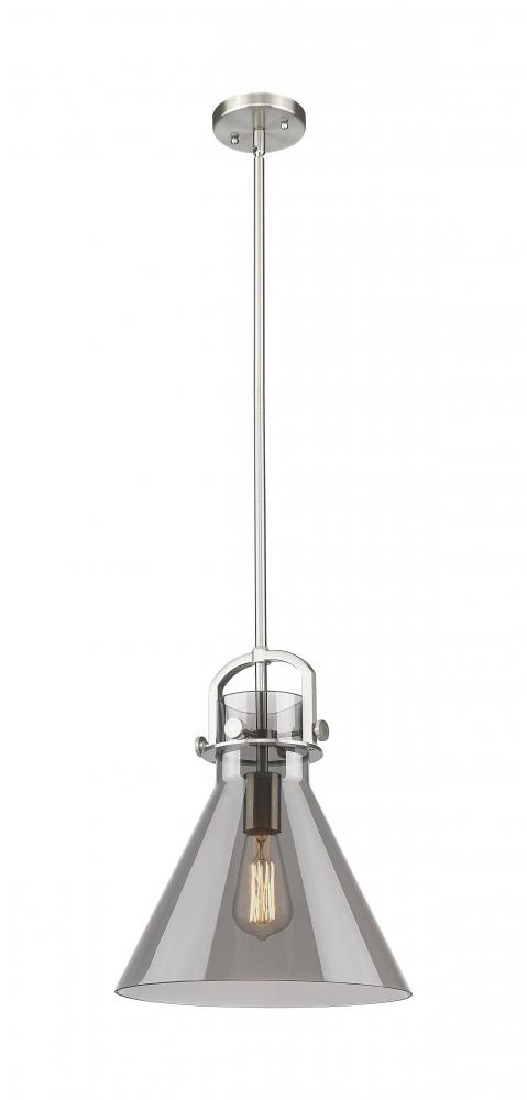 Newton Cone - 1 Light - 12 inch - Satin Nickel - Mini Pendant