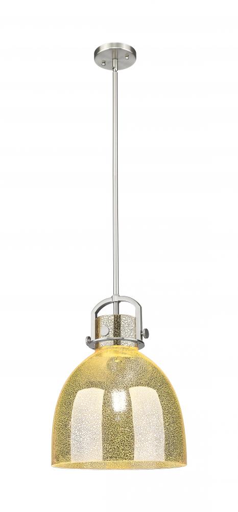 Newton Bell - 1 Light - 12 inch - Satin Nickel - Mini Pendant