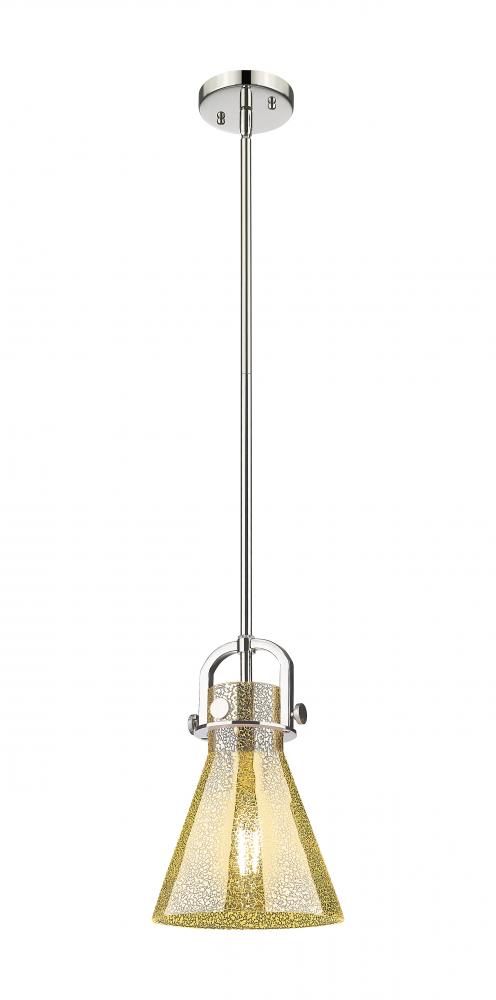 Newton Cone - 1 Light - 8 inch - Polished Nickel - Mini Pendant