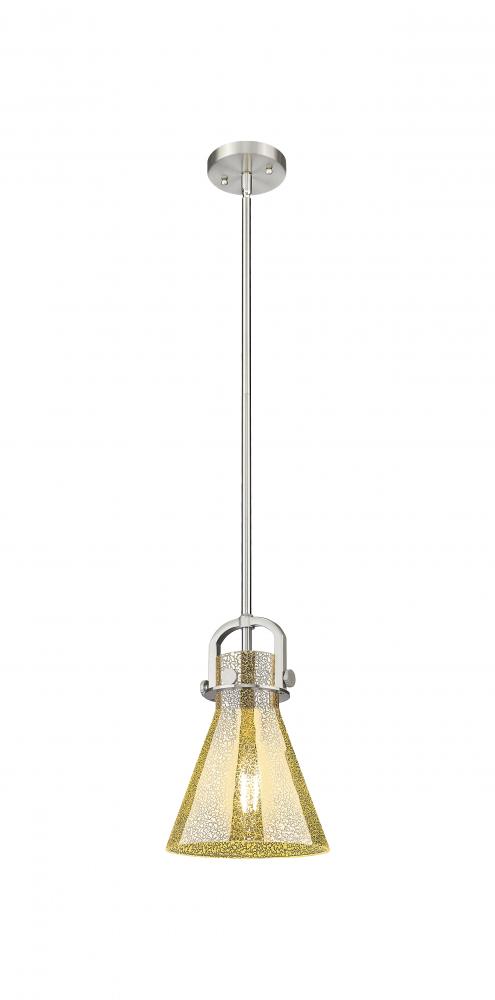 Newton Cone - 1 Light - 8 inch - Satin Nickel - Mini Pendant