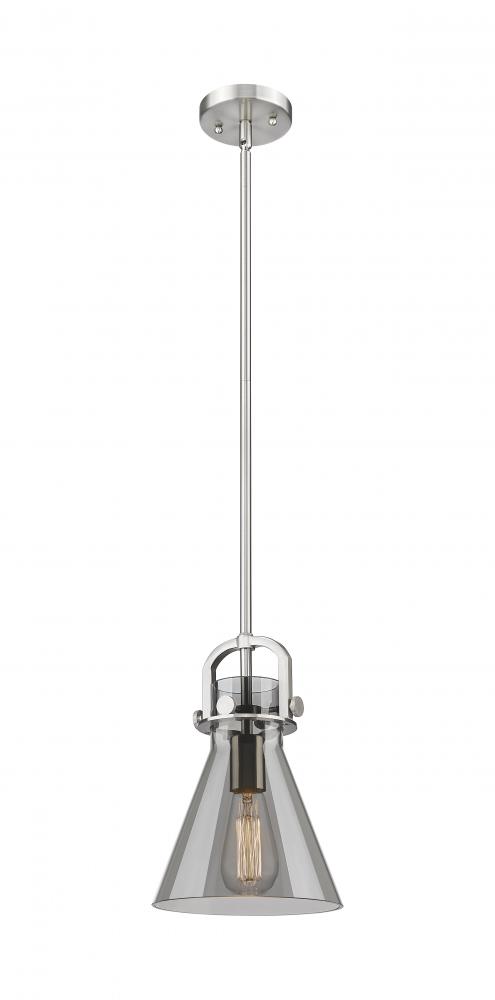 Newton Cone - 1 Light - 8 inch - Satin Nickel - Mini Pendant