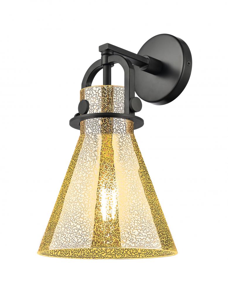 Newton Cone - 1 Light - 8 inch - Matte Black - Sconce