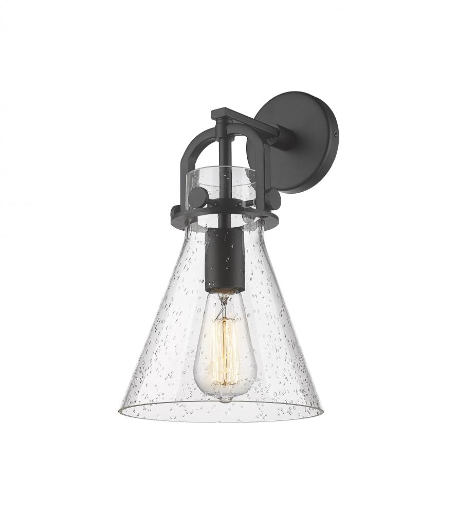 Newton Cone - 1 Light - 8 inch - Matte Black - Sconce