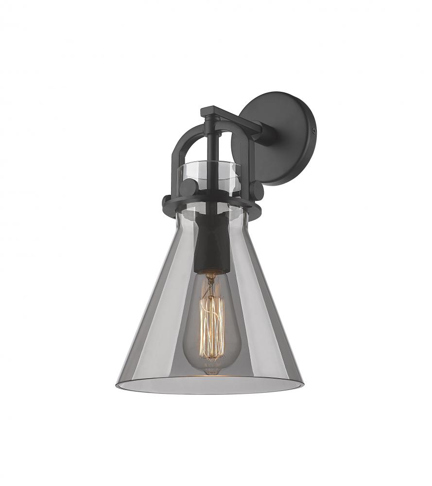 Newton Cone - 1 Light - 8 inch - Matte Black - Sconce