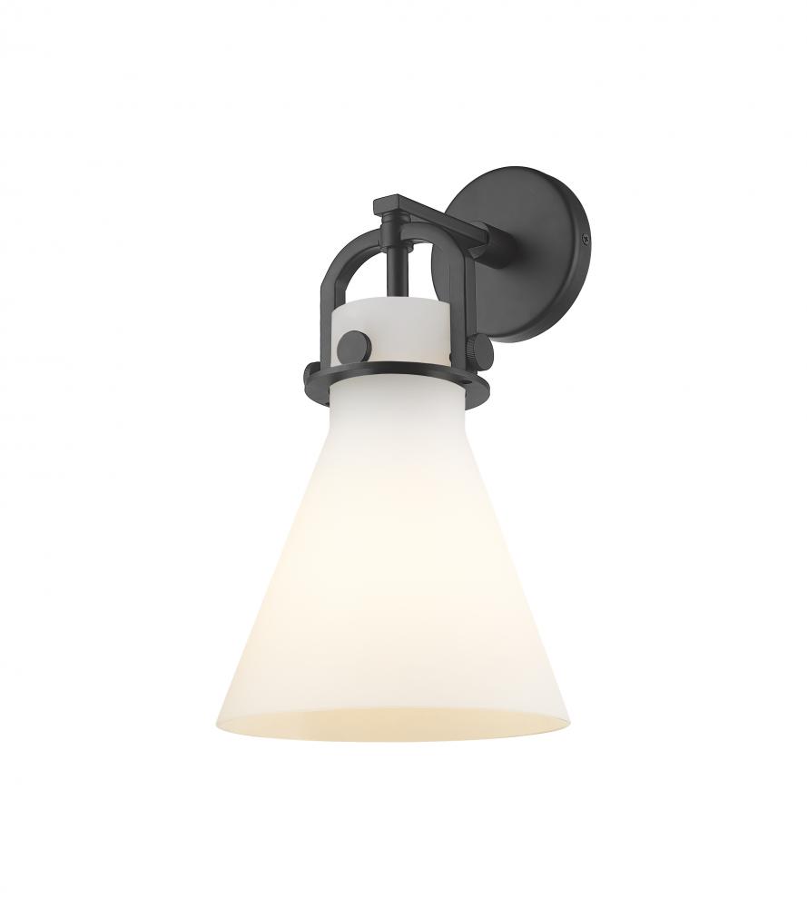 Newton Cone - 1 Light - 8 inch - Matte Black - Sconce