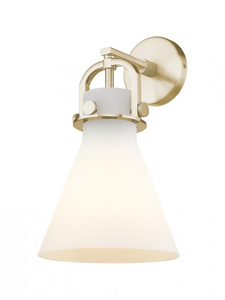 Newton Cone - 1 Light - 8 inch - Champagne Bronze - Sconce
