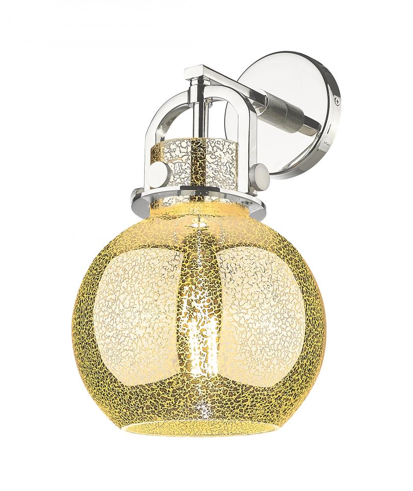 Newton Sphere - 1 Light - 8 inch - Polished Nickel - Sconce