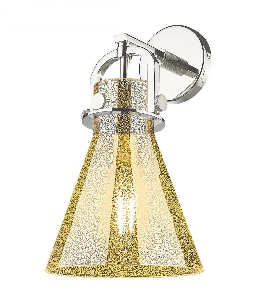 Newton Cone - 1 Light - 8 inch - Polished Nickel - Sconce