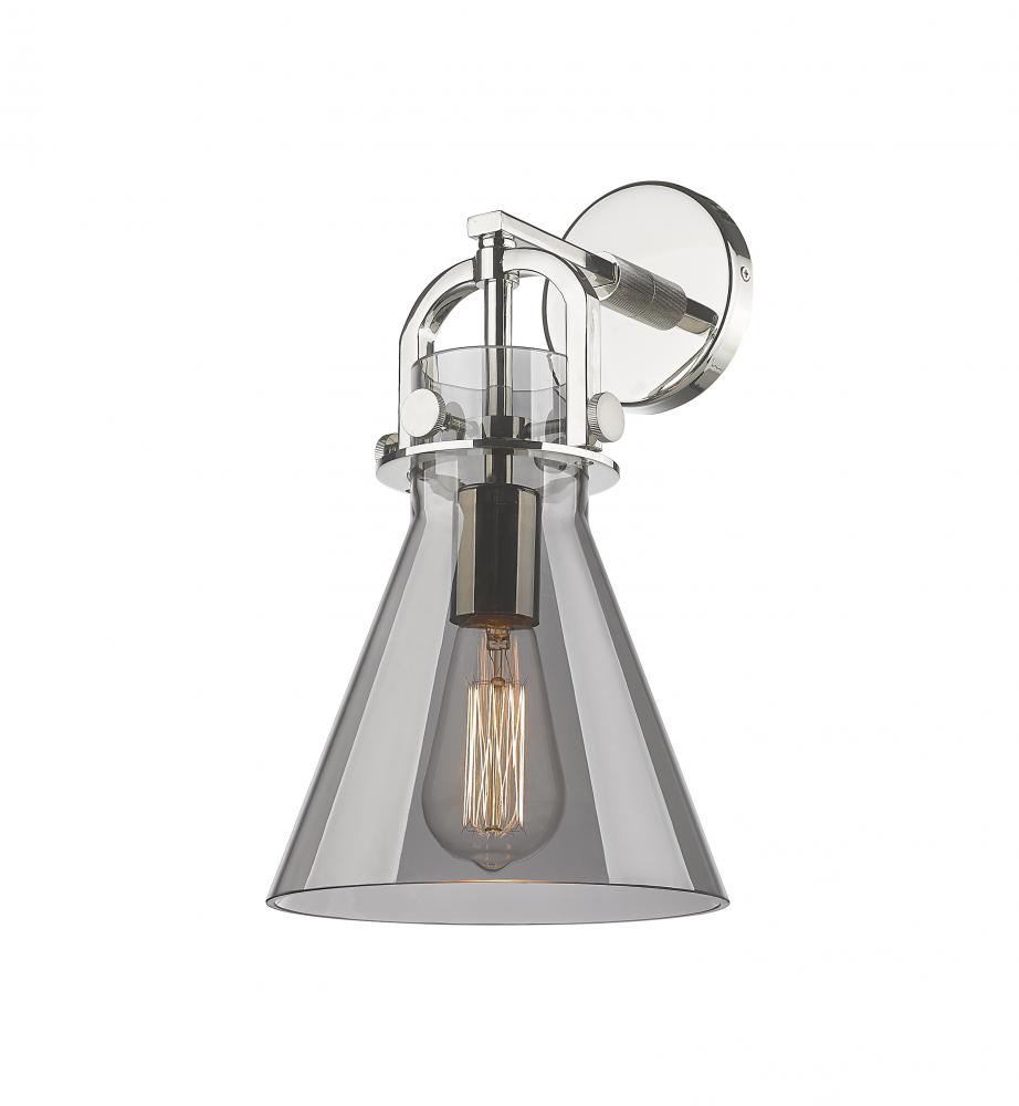 Newton Cone - 1 Light - 8 inch - Polished Nickel - Sconce