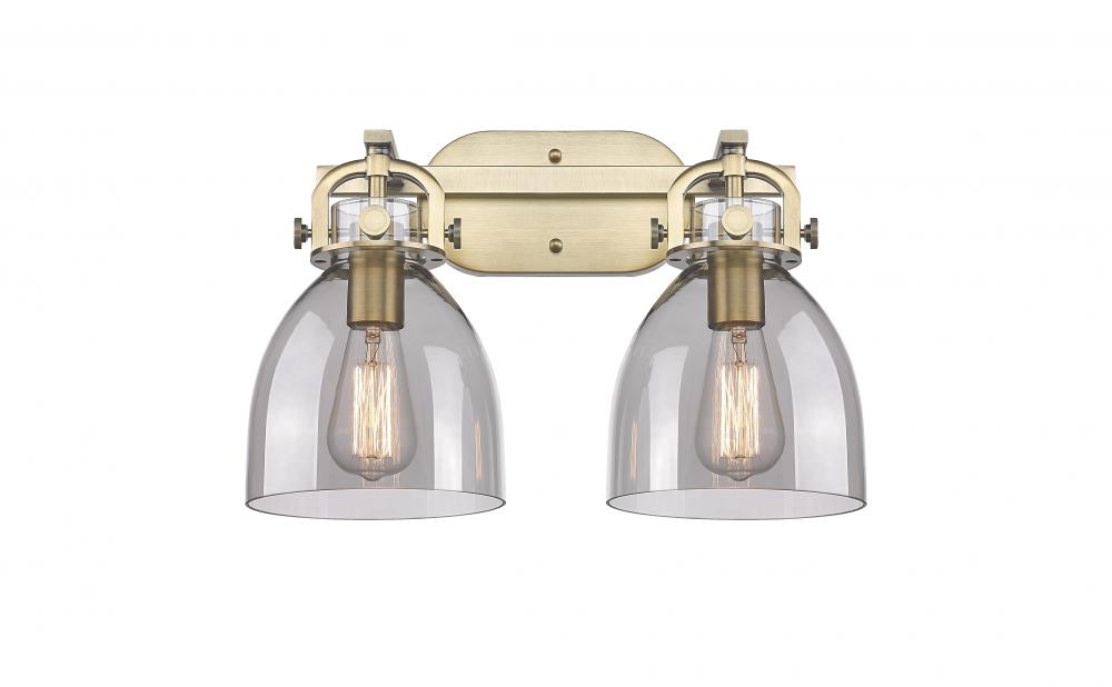Newton Bell - 2 Light - 17 inch - Brushed Brass - Bath Vanity Light