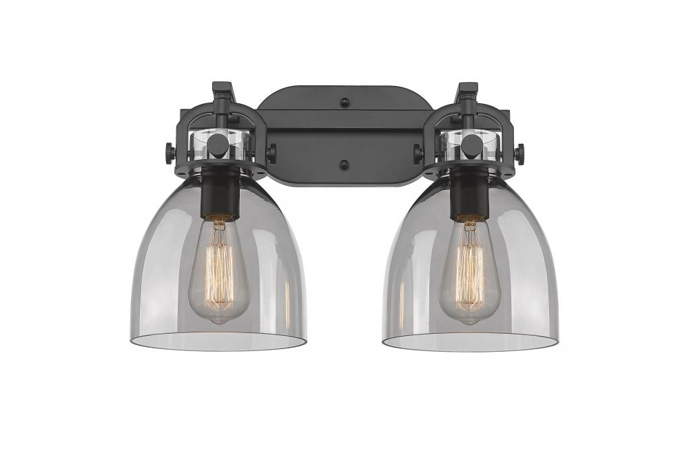 Newton Bell - 2 Light - 17 inch - Matte Black - Bath Vanity Light