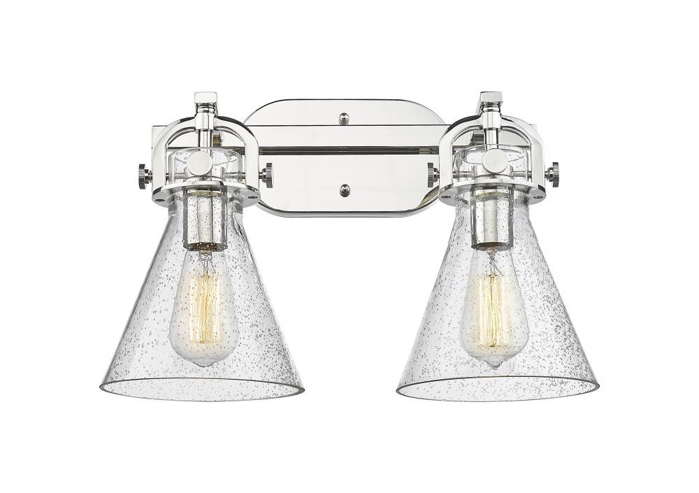 Newton Cone - 2 Light - 17 inch - Polished Nickel - Bath Vanity Light