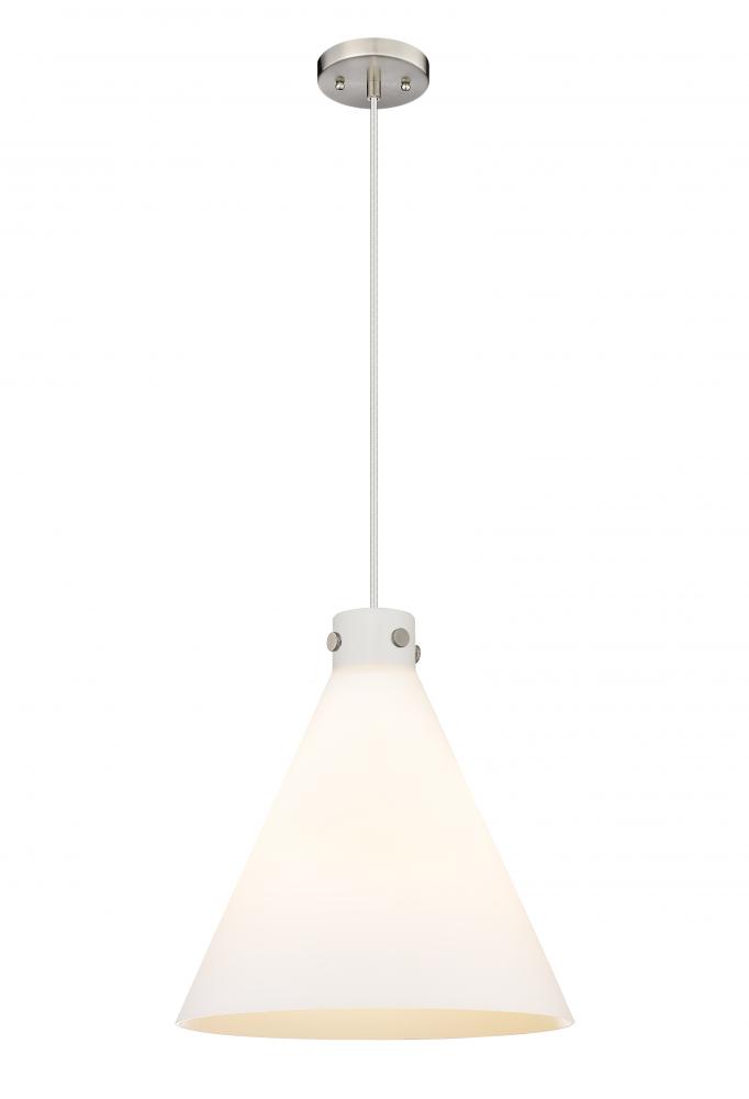 Newton Cone - 3 Light - 18 inch - Satin Nickel - Cord hung - Pendant