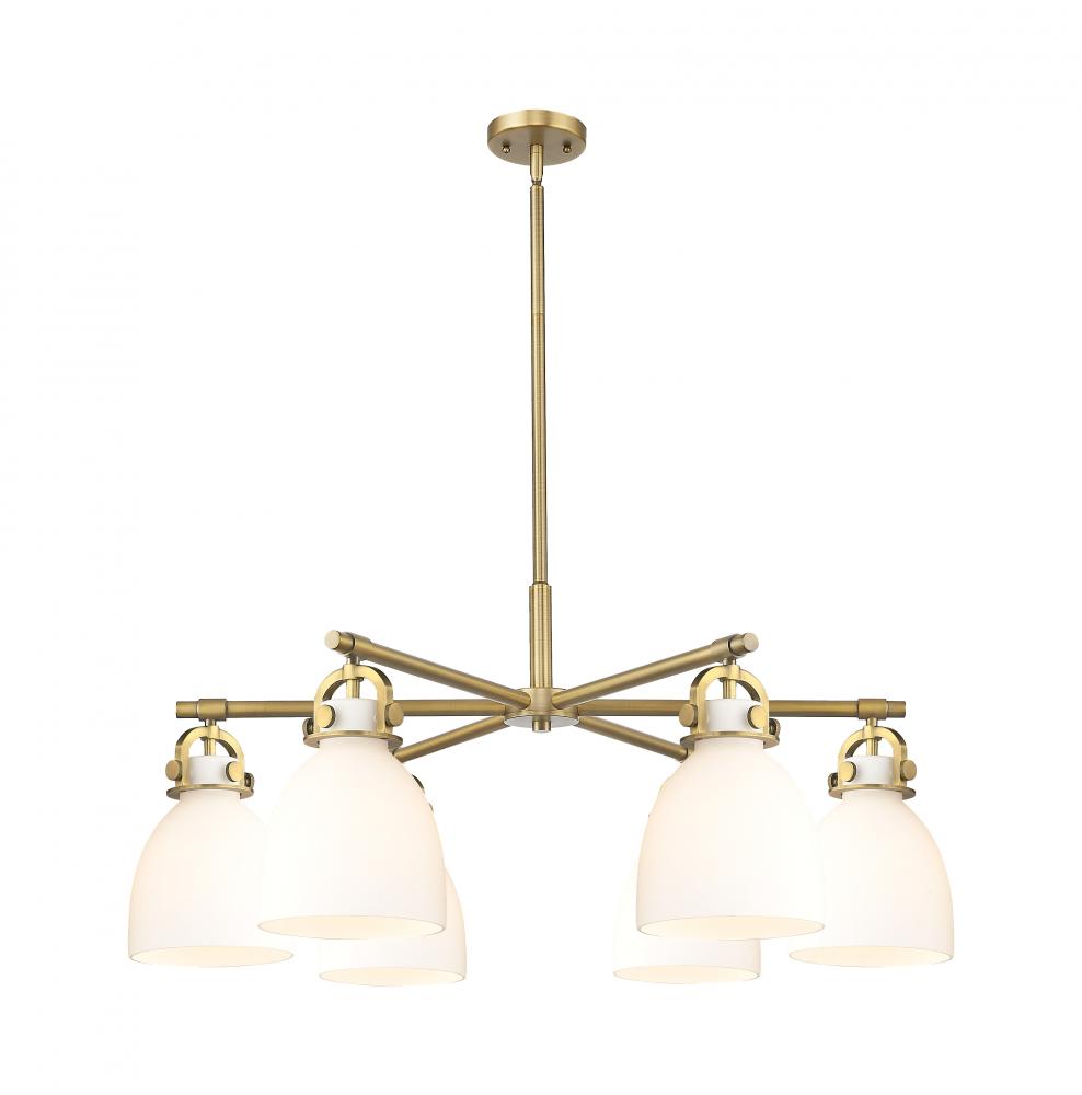Newton Bell - 6 Light - 26 inch - Brushed Brass - Chandelier