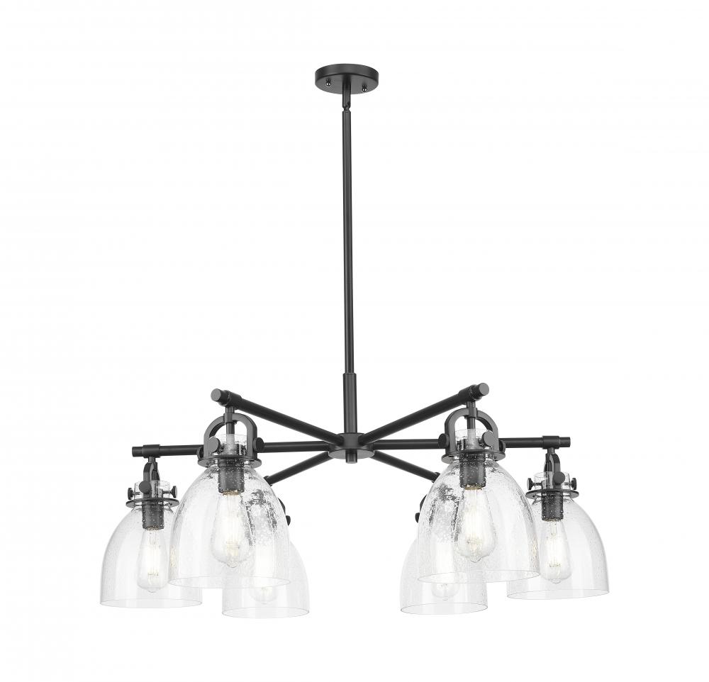 Newton Bell - 6 Light - 26 inch - Matte Black - Chandelier