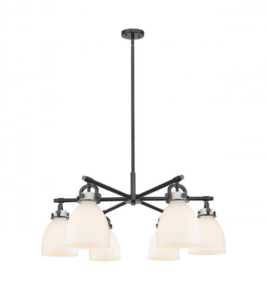 Newton Bell - 6 Light - 26 inch - Matte Black - Chandelier
