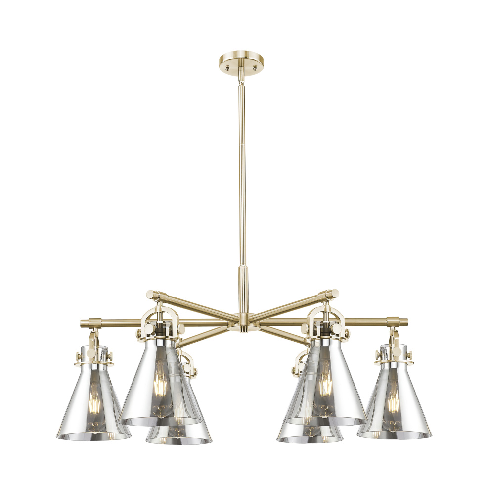 Newton Cone - 6 Light - 26 inch - Champagne Bronze - Chandelier