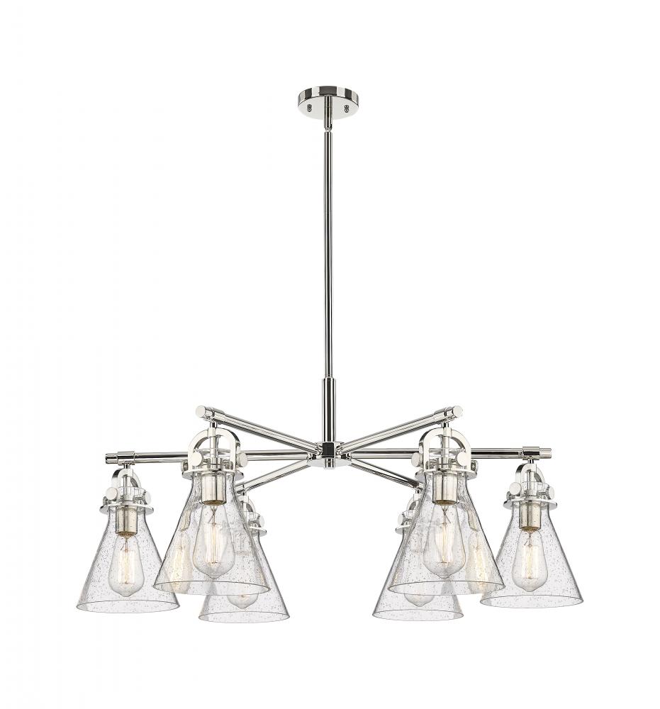 Newton Cone - 6 Light - 26 inch - Polished Nickel - Chandelier