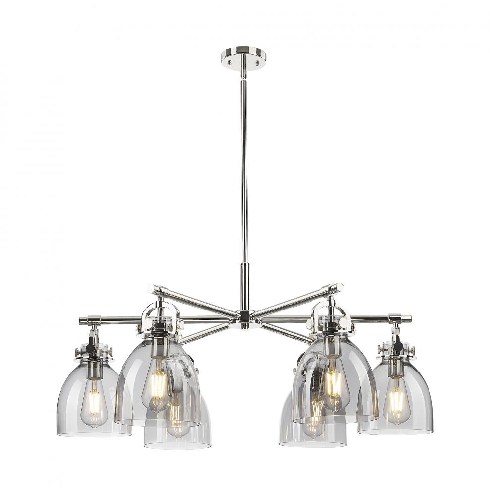Newton Bell - 6 Light - 26 inch - Polished Nickel - Chandelier