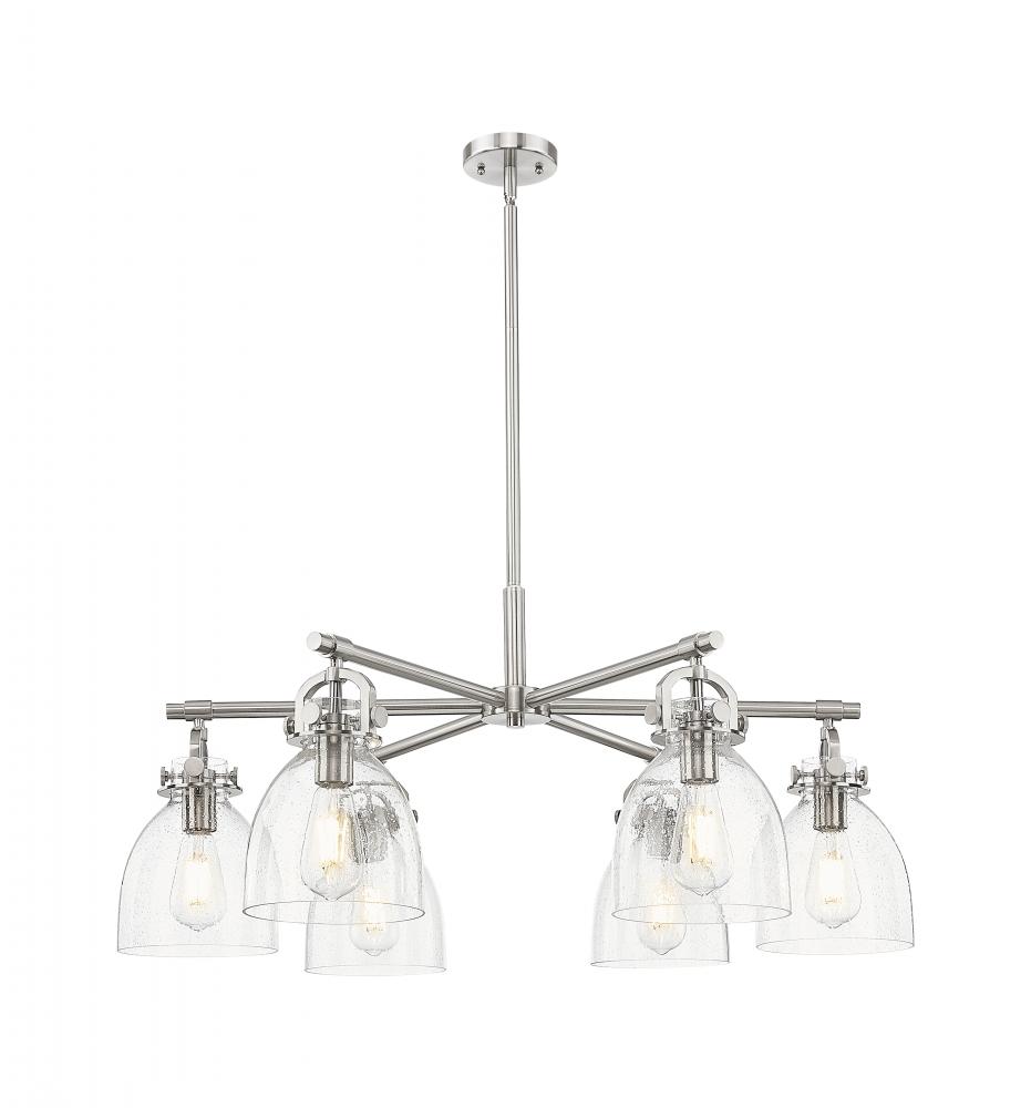 Newton Bell - 6 Light - 26 inch - Satin Nickel - Chandelier