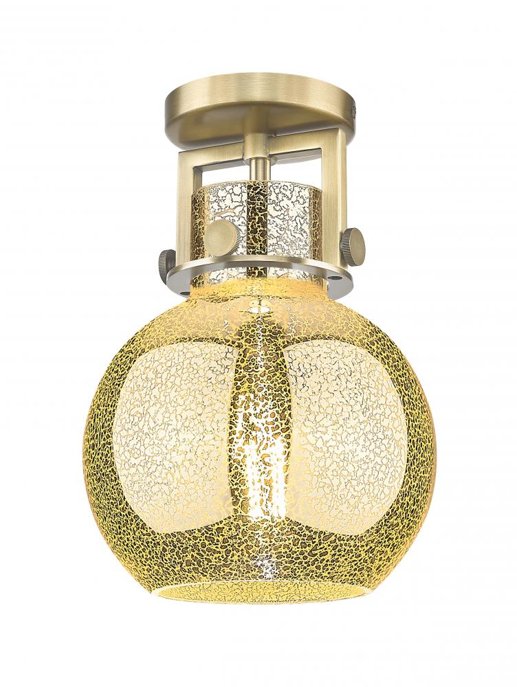 Newton Sphere - 1 Light - 8 inch - Brushed Brass - Semi-Flush Mount