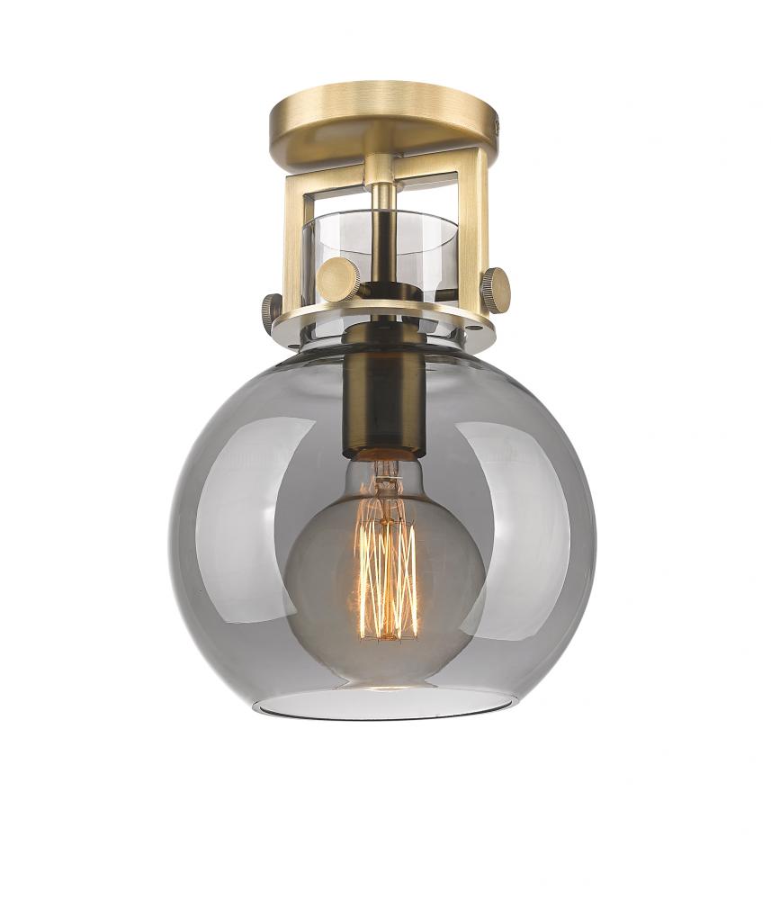 Newton Sphere - 1 Light - 8 inch - Brushed Brass - Semi-Flush Mount