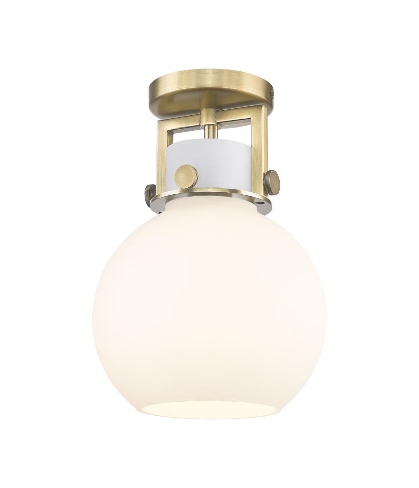 Newton Sphere - 1 Light - 8 inch - Brushed Brass - Semi-Flush Mount