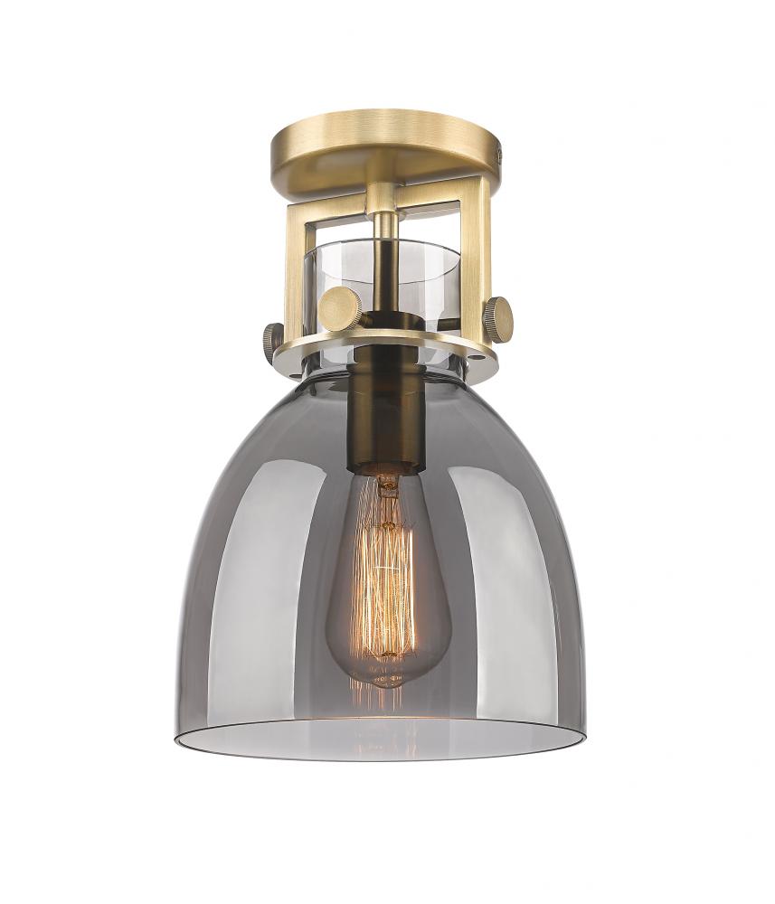 Newton Bell - 1 Light - 8 inch - Brushed Brass - Semi-Flush Mount