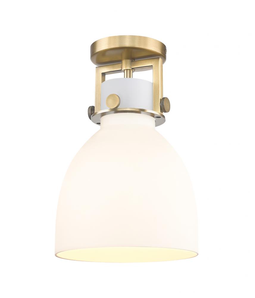 Newton Bell - 1 Light - 8 inch - Brushed Brass - Semi-Flush Mount