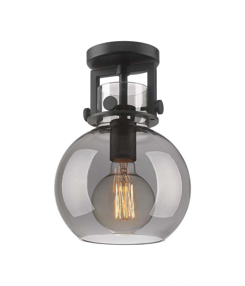 Newton Sphere - 1 Light - 8 inch - Matte Black - Semi-Flush Mount