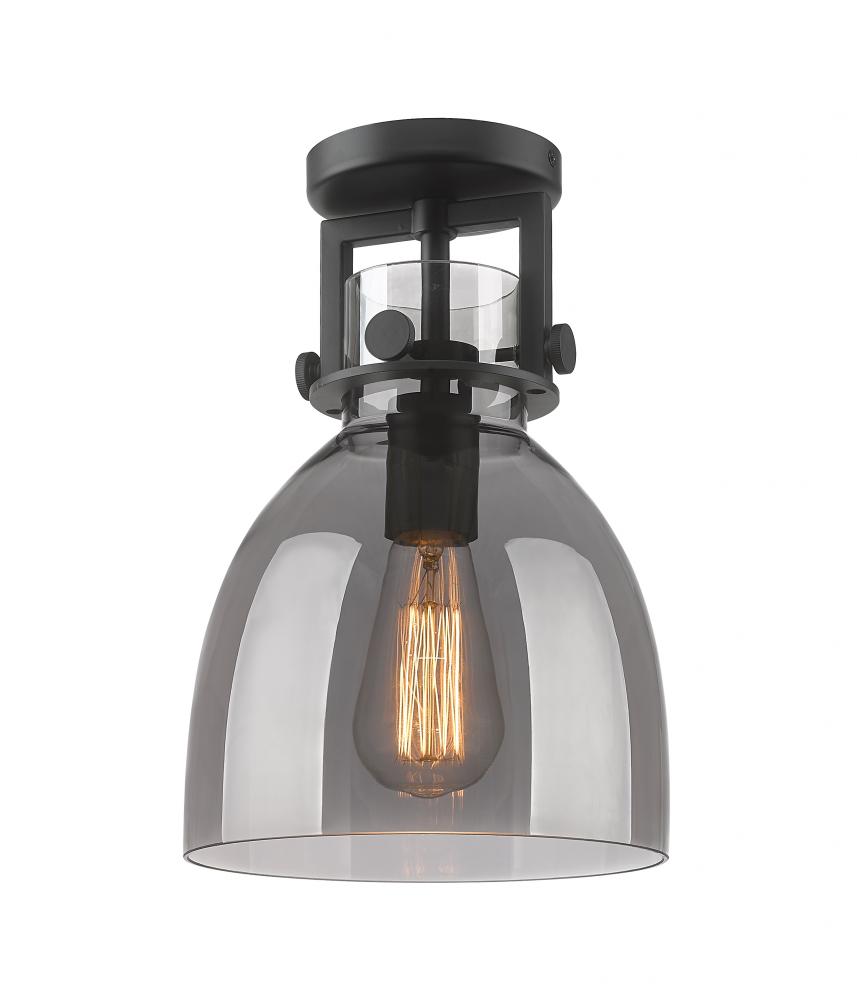 Newton Bell - 1 Light - 8 inch - Matte Black - Semi-Flush Mount