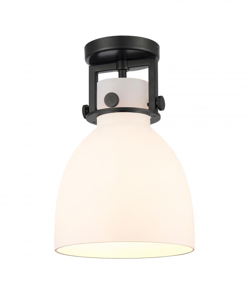Newton Bell - 1 Light - 8 inch - Matte Black - Semi-Flush Mount