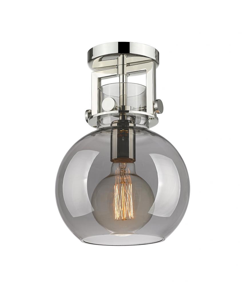 Newton Sphere - 1 Light - 8 inch - Polished Nickel - Semi-Flush Mount