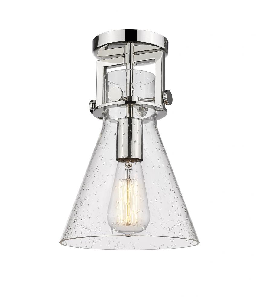 Newton Cone - 1 Light - 8 inch - Polished Nickel - Semi-Flush Mount
