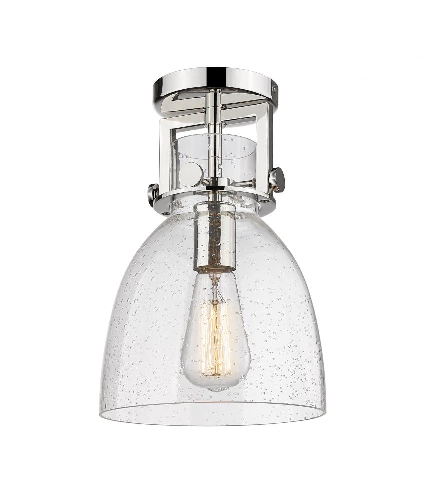 Newton Bell - 1 Light - 8 inch - Polished Nickel - Semi-Flush Mount