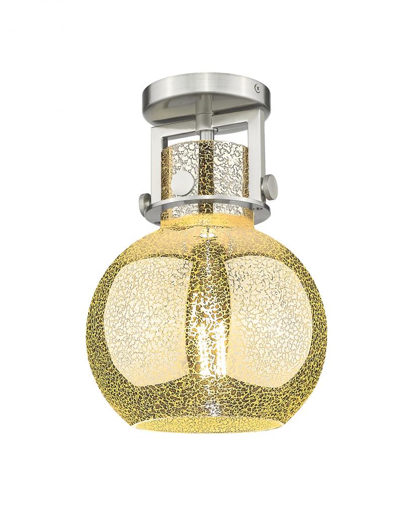 Newton Sphere - 1 Light - 8 inch - Satin Nickel - Semi-Flush Mount