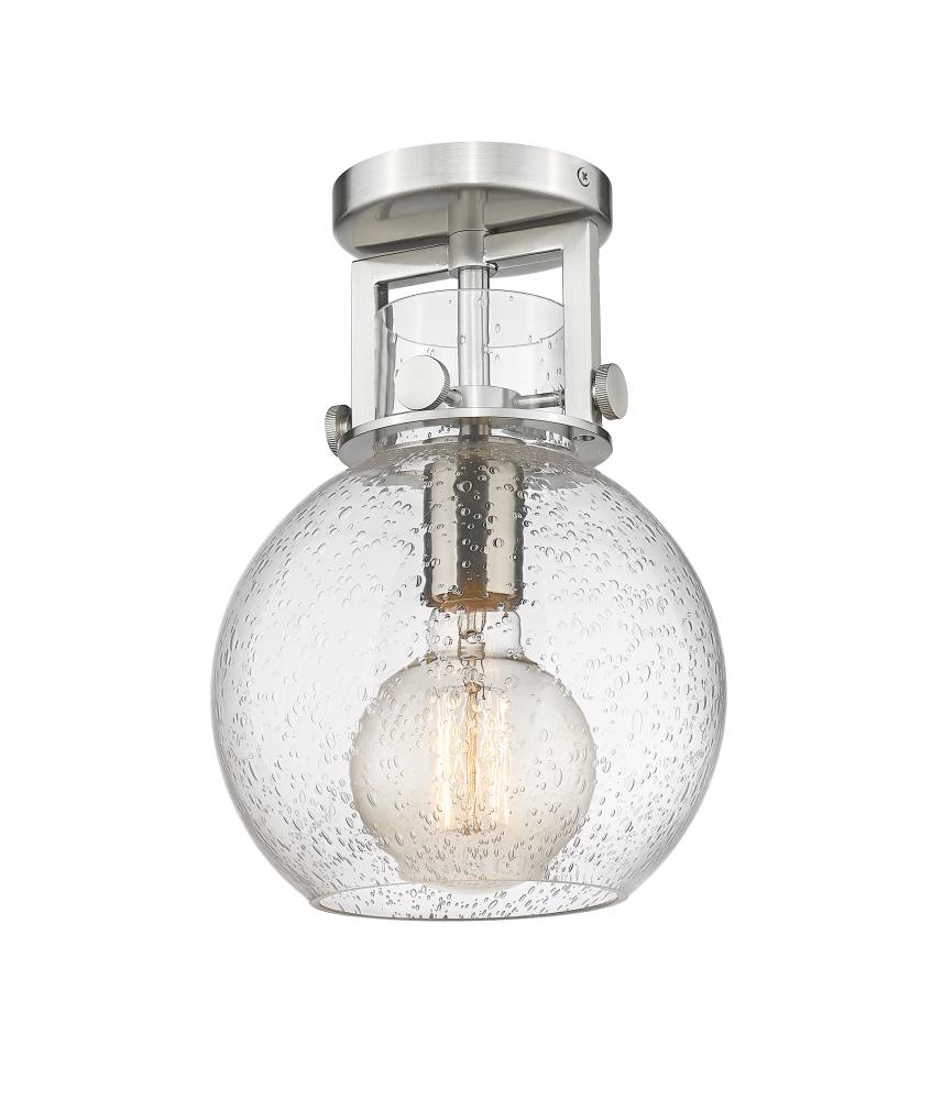Newton Sphere - 1 Light - 8 inch - Satin Nickel - Semi-Flush Mount