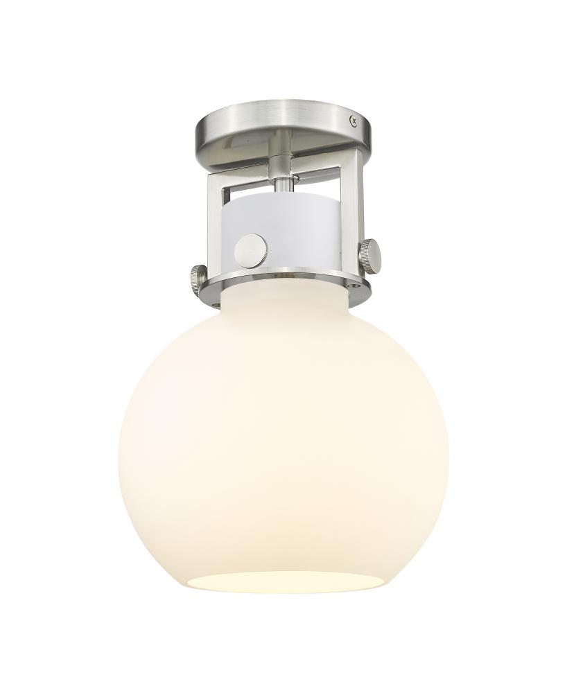 Newton Sphere - 1 Light - 8 inch - Satin Nickel - Semi-Flush Mount