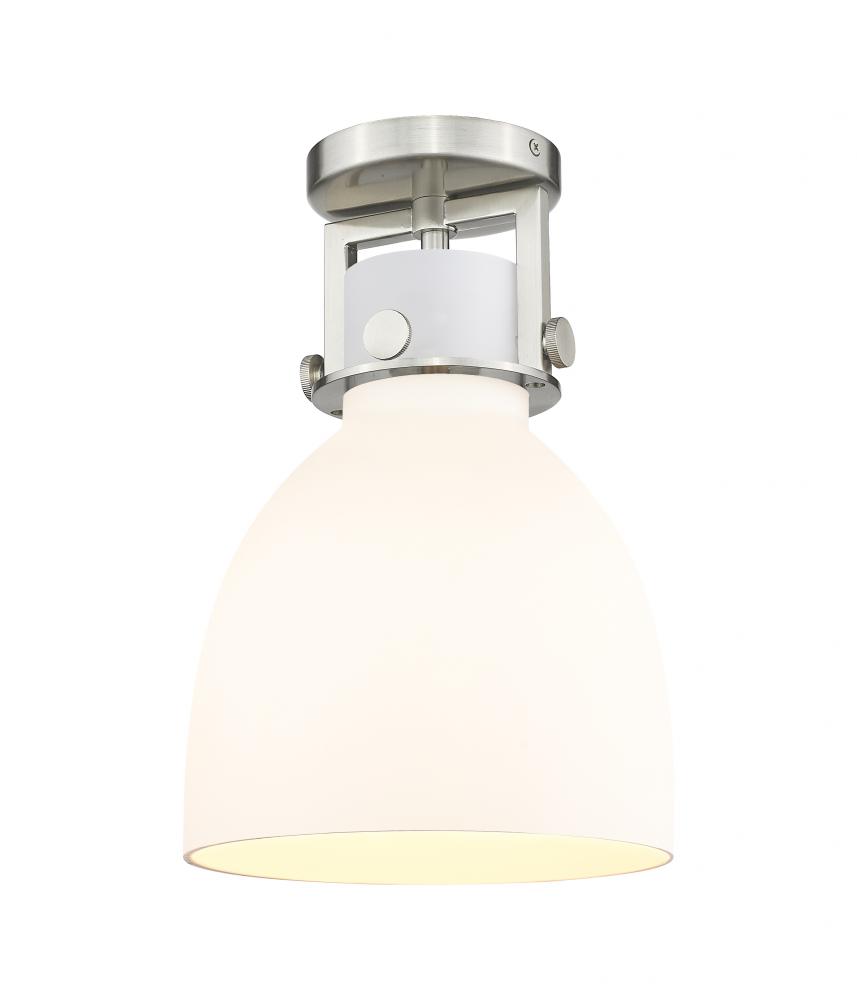 Newton Bell - 1 Light - 8 inch - Satin Nickel - Semi-Flush Mount