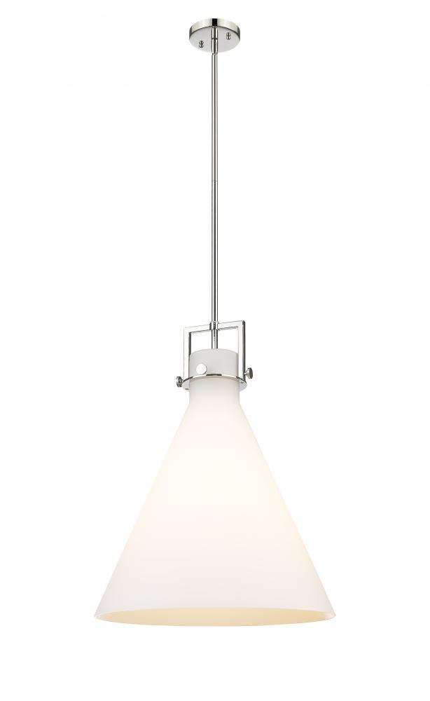 Newton Cone - 1 Light - 18 inch - Polished Nickel - Stem hung - Pendant