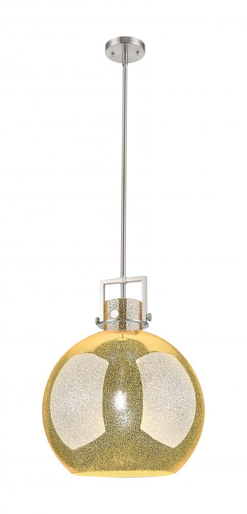 Newton Sphere - 1 Light - 16 inch - Satin Nickel - Pendant
